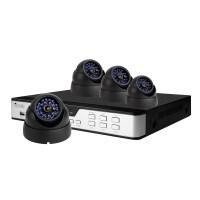 Kit CCTV analógico com 4 camaras tipo minidome e DVR 4 canais